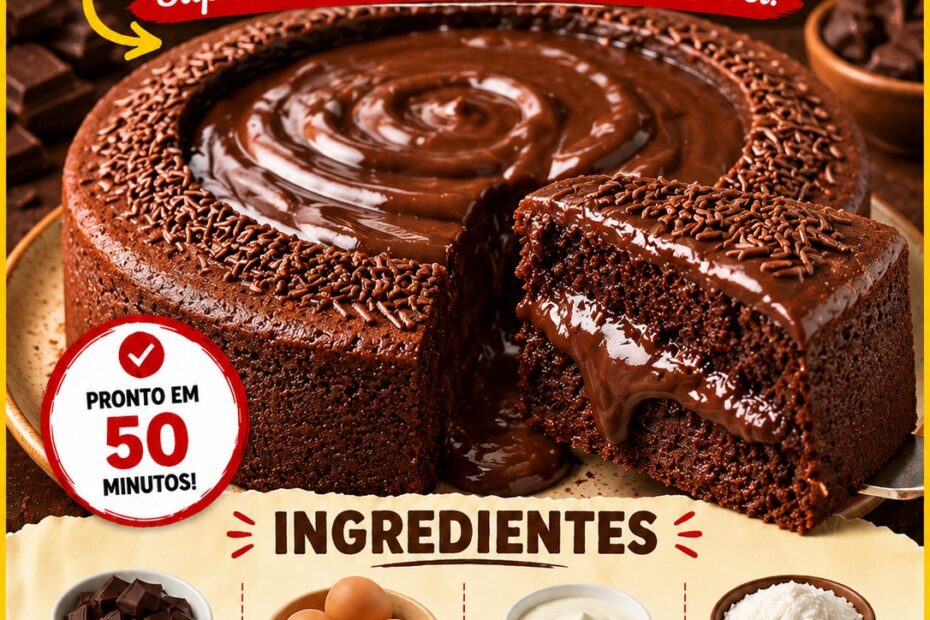 Bolo Piscina de Chocolate