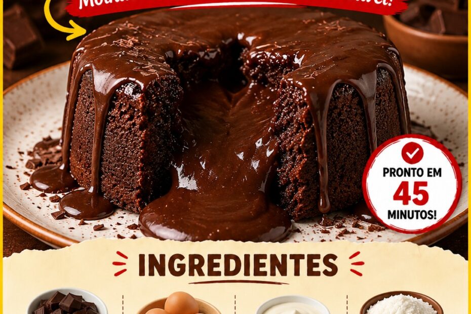 Bolo Vulcão de Chocolate Bolo Vulcão de Chocolate