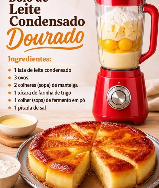 Bolo de Leite Condensado com Casquinha Dourada