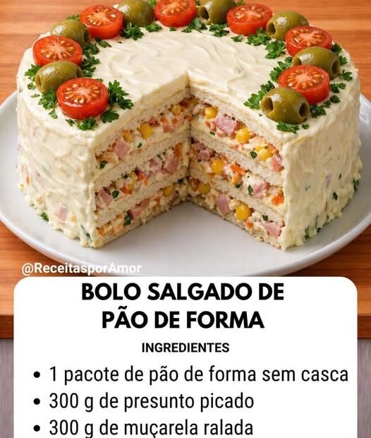 Bolo Salgado de Pão de Forma — Cremoso, Geladinho e Fácil de Fazer!