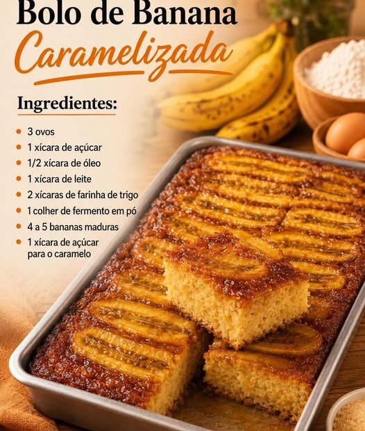 Bolo de Banana Caramelizada