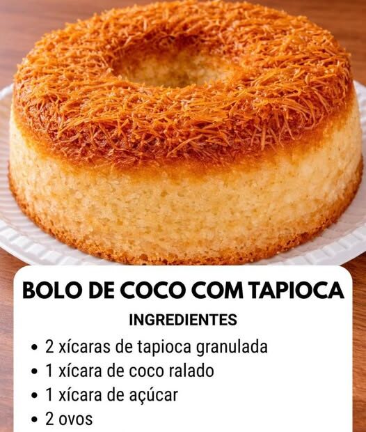 Bolo de Coco com Tapioca (super cremoso e diferente!)