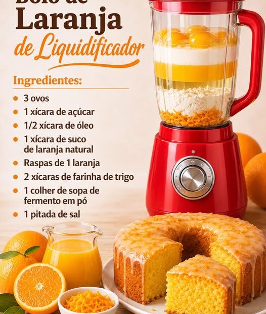 Bolo de Laranja de Liquidificador