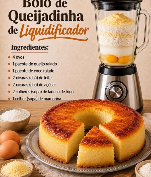 Bolo de Queijadinha no Liquidificador: Receita Fácil, Cremosa e Irresistível