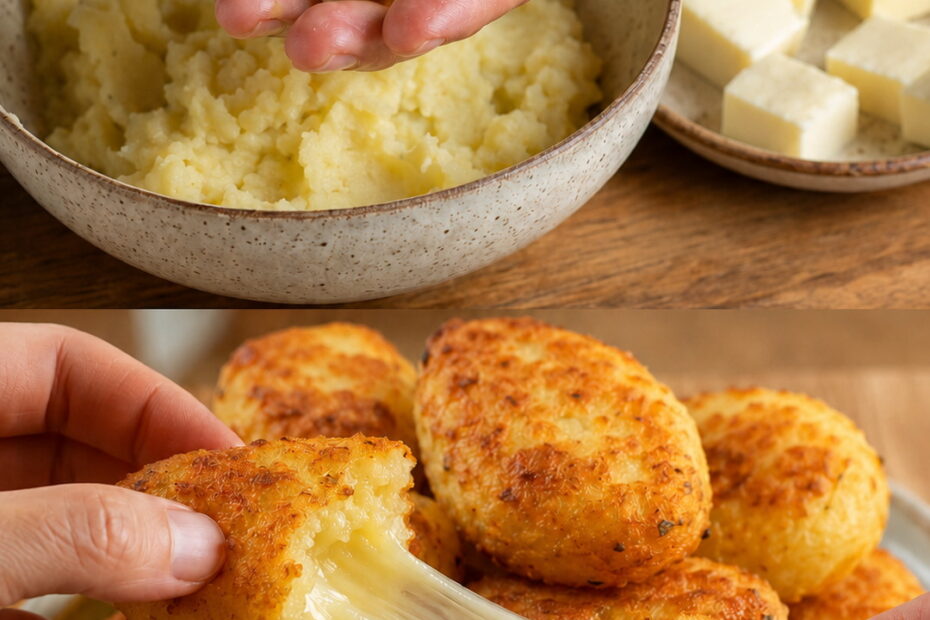 Bolinho de Batata com Queijo: Receita Crocante com Recheio Puxando Bolinho de Batata com Queijo: Receita Crocante com Recheio Puxando