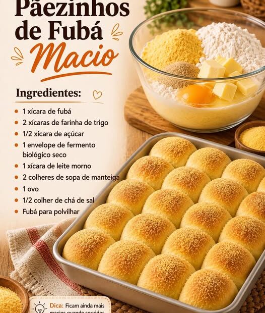 Pãezinhos de Fubá Fofinhos: Macios, Caseiros e Perfeitos para o Café
