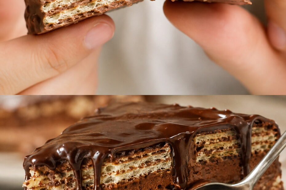 Torta Gelada de Wafer com Chocolate: Receita Fácil com 4 Ingredientes