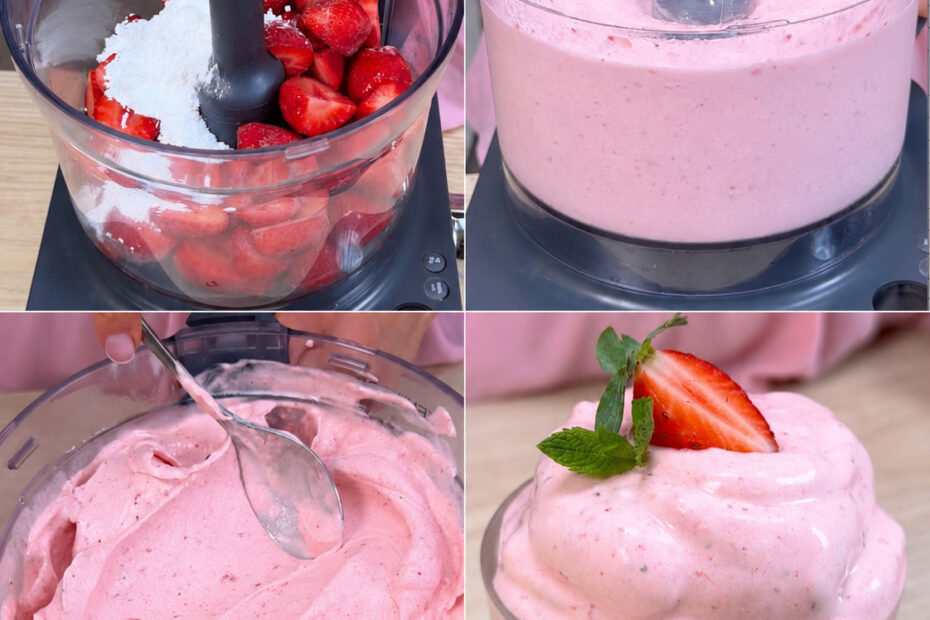 Creme aerado de morango: leve, gelado e naturalmente frutado
