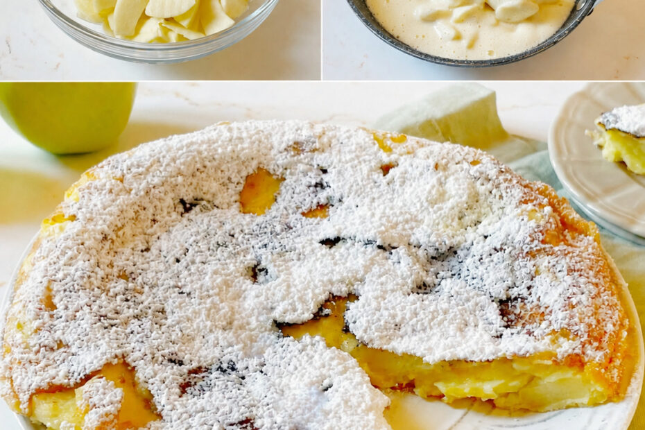 Frittata doce de maçã e canela feita na frigideira