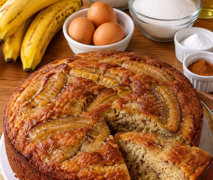 Bolo de banana fácil e fofinho com canela Bolo de banana fácil e fofinho com canela
