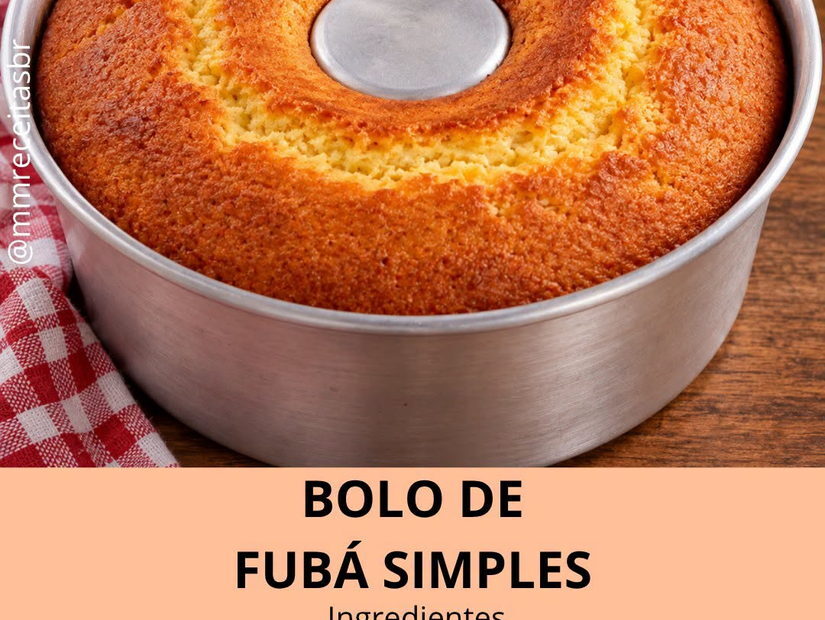 Bolo de fubá simples e fofinho para o café Bolo de fubá simples e fofinho para o café