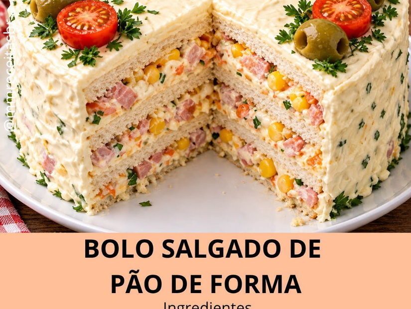 Bolo salgado de pão de forma: receita gelada e cremosa