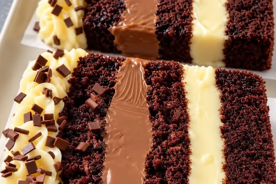 Bolo Dois Amores de Chocolate e Creme Branco