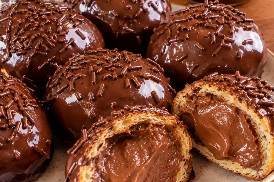 Bomba de Chocolate Caseira com Recheio Cremoso