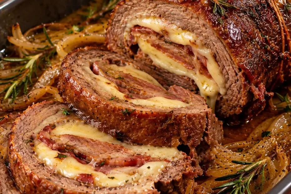 Carne Assada Recheada com Queijo e Bacon Carne Assada Recheada com Queijo e Bacon