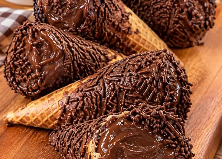 Cone Trufado de Brigadeiro Cone Trufado de Brigadeiro