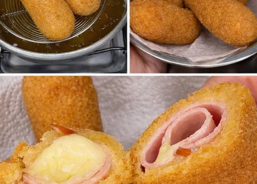 Enroladinho de Queijo e Presunto Fácil e Crocante Enroladinho de Queijo e Presunto Fácil e Crocante