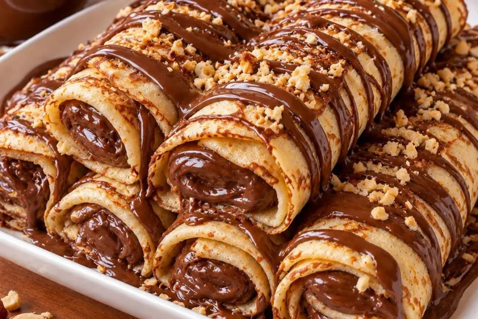 Rolinho de Crepe com Chocolate Cremoso