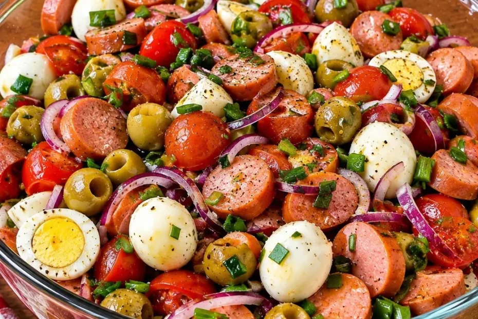 Vinagrete de Ovinhos, Salsicha e Azeitonas Vinagrete de Ovinhos, Salsicha e Azeitonas